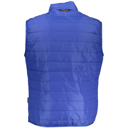 Blue Polyester Men Jacket
