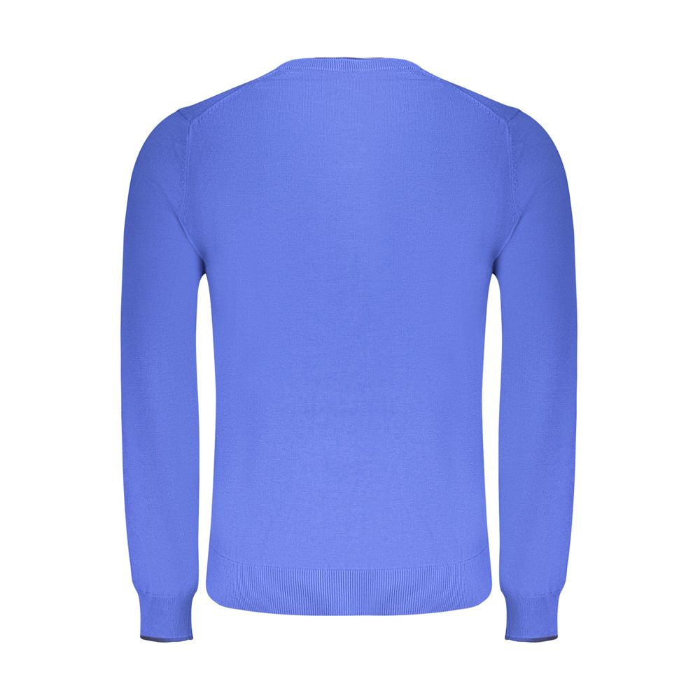 Blue Cotton Men Sweater
