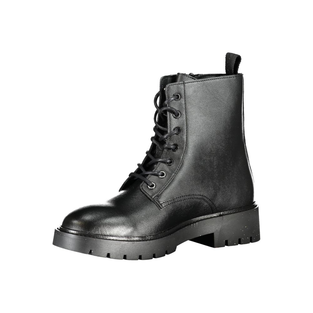 Black Polyester Men Boot
