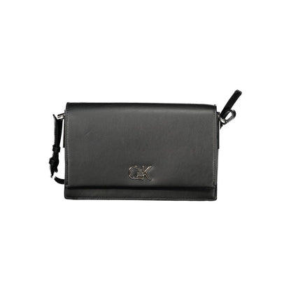 Black Polyester Women Handbag