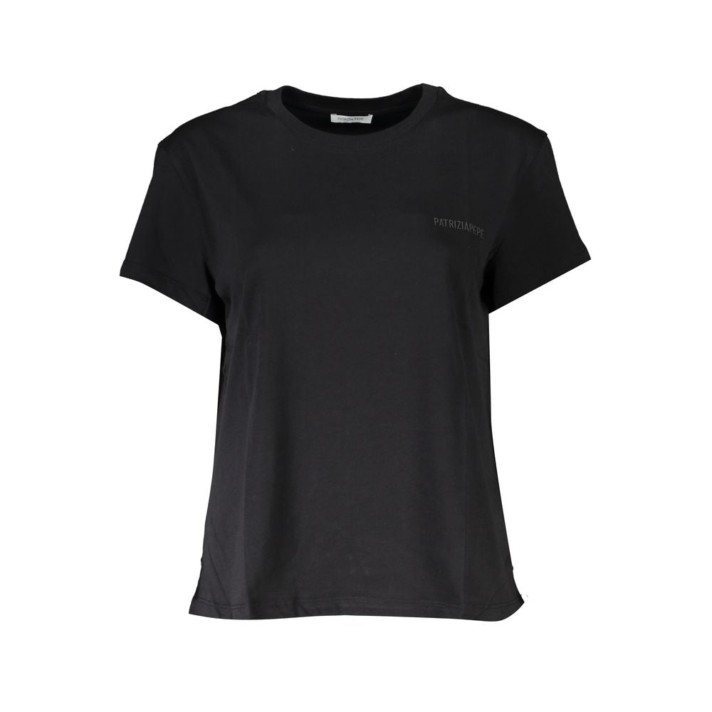 Black Cotton Women T-Shirt
