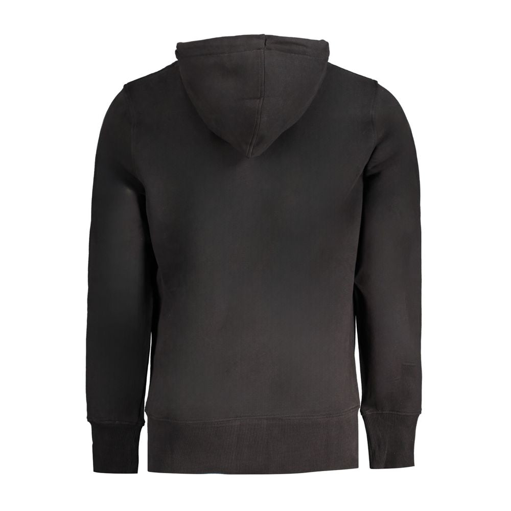 Black Cotton Men Sweater Hoodie