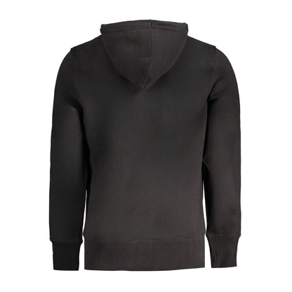 Black Cotton Men Sweater Hoodie