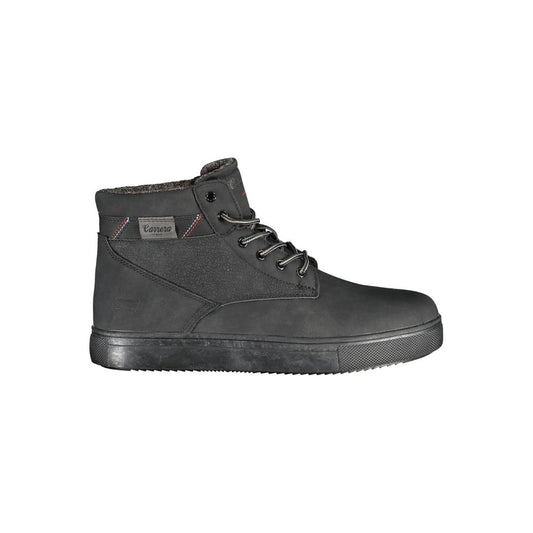 Black Polyester Men Boot