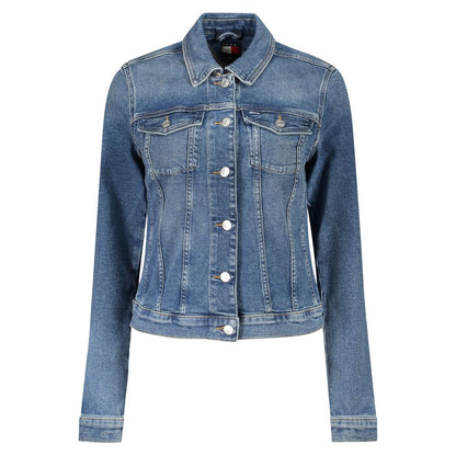 Blue Cotton Women Jacket