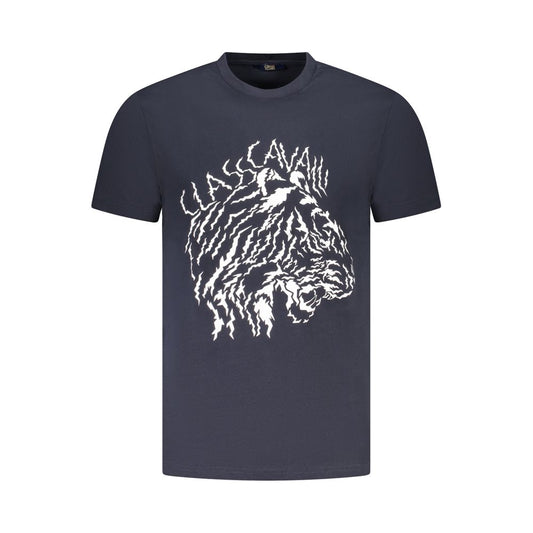 Blue Cotton Men T-Shirt