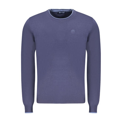 Blue Cotton Men Sweater