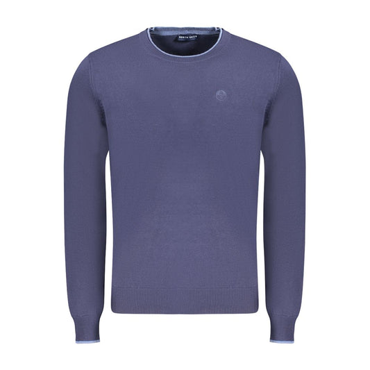 Blue Cotton Men Sweater
