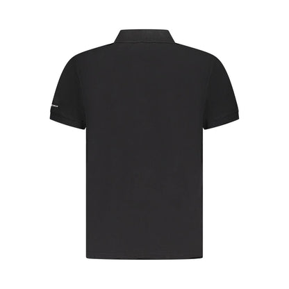Black Cotton Men Polo Shirt