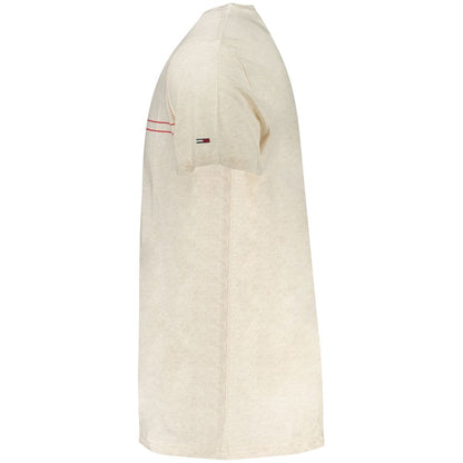 Beige Cotton Men T-Shirt