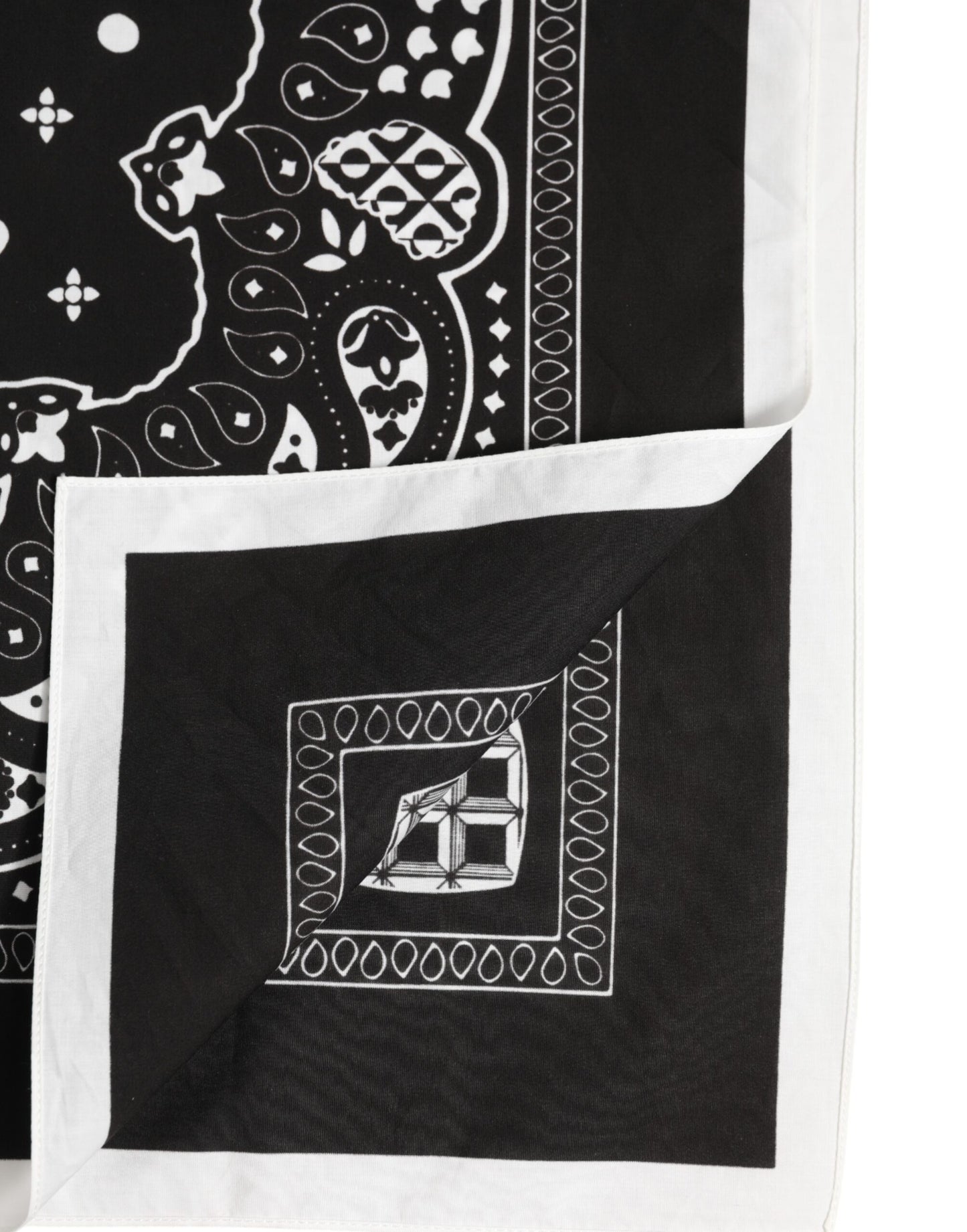 Black White Bandana Square Men Foulard Scarf