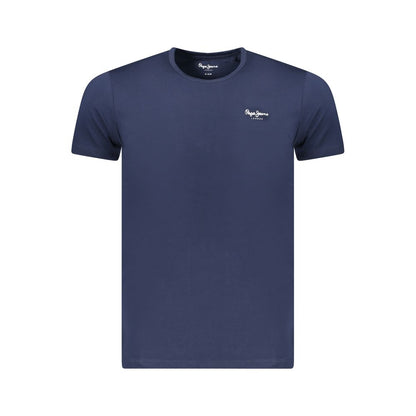 Blue Cotton Men T-Shirt