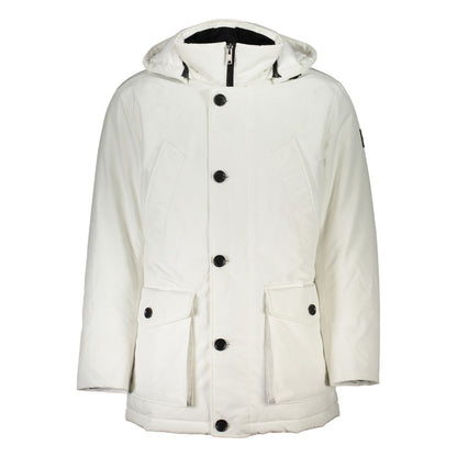 White Polyamide Men's Jacket