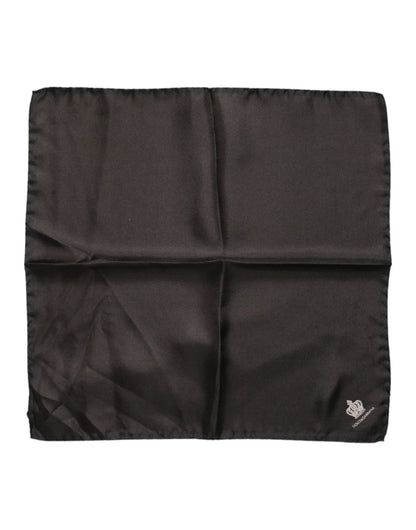 Brown DG Crown Silk Square Men Foulard Scarf