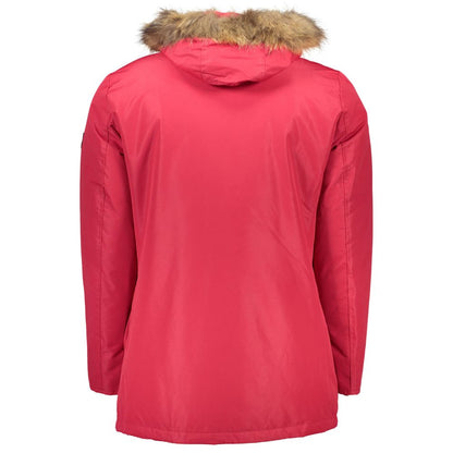 Red Polyester Men Jacket