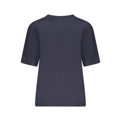 Blue Cotton Women T-Shirt