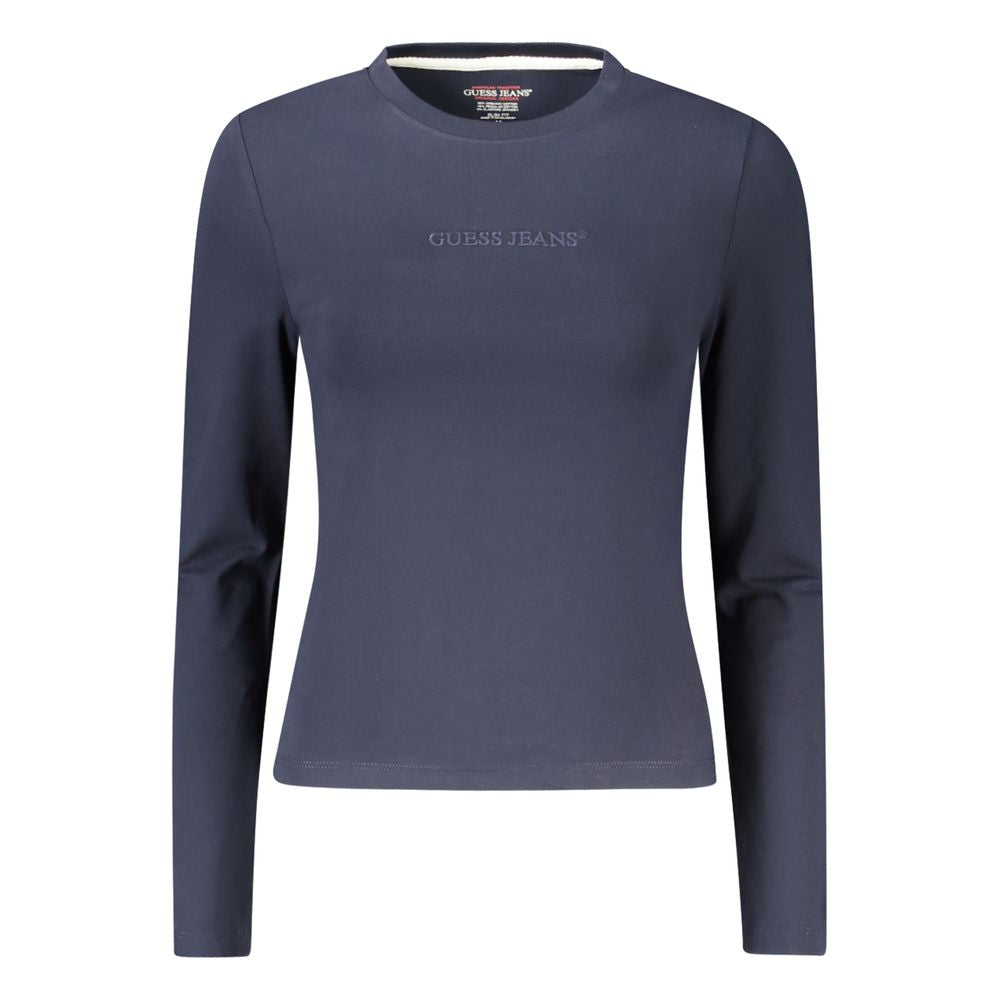 Blue Cotton Women T-Shirt