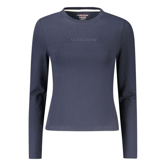 Blue Cotton Women T-Shirt