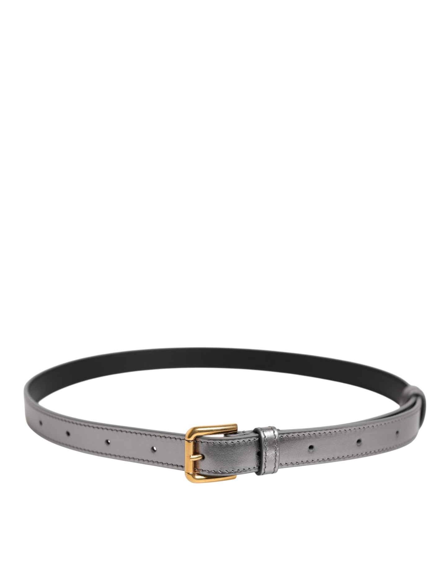 Silver Logo Engraved Metal Waist Buckle Belt