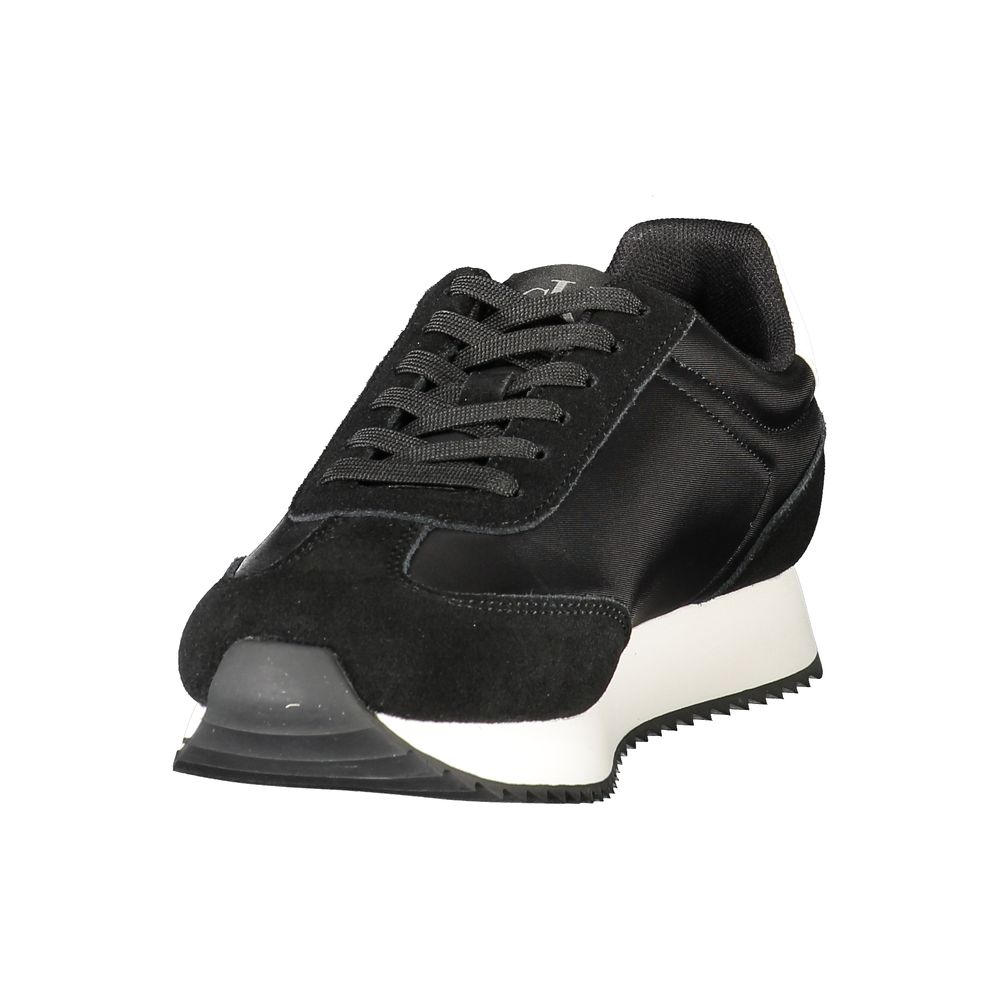 Black Leather Women Sneaker