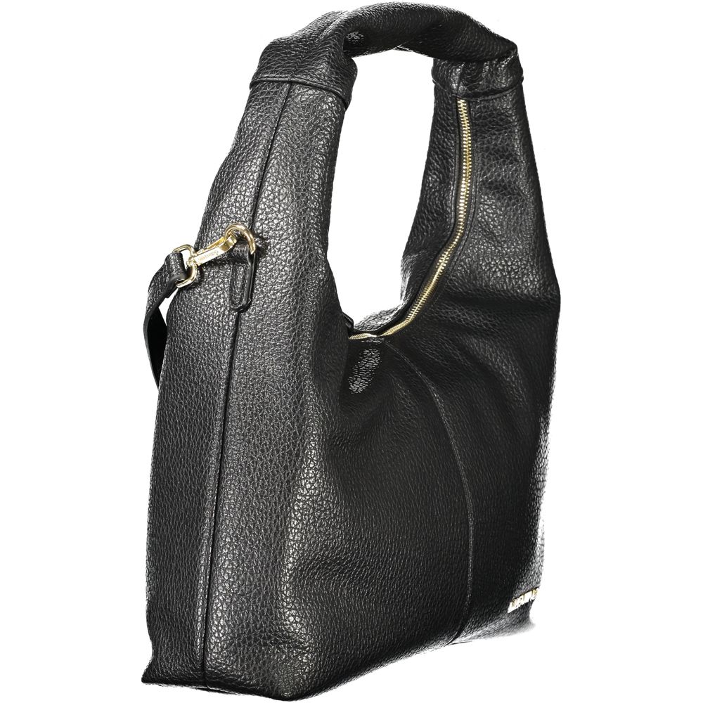 Black Polyethylene Women Handbag