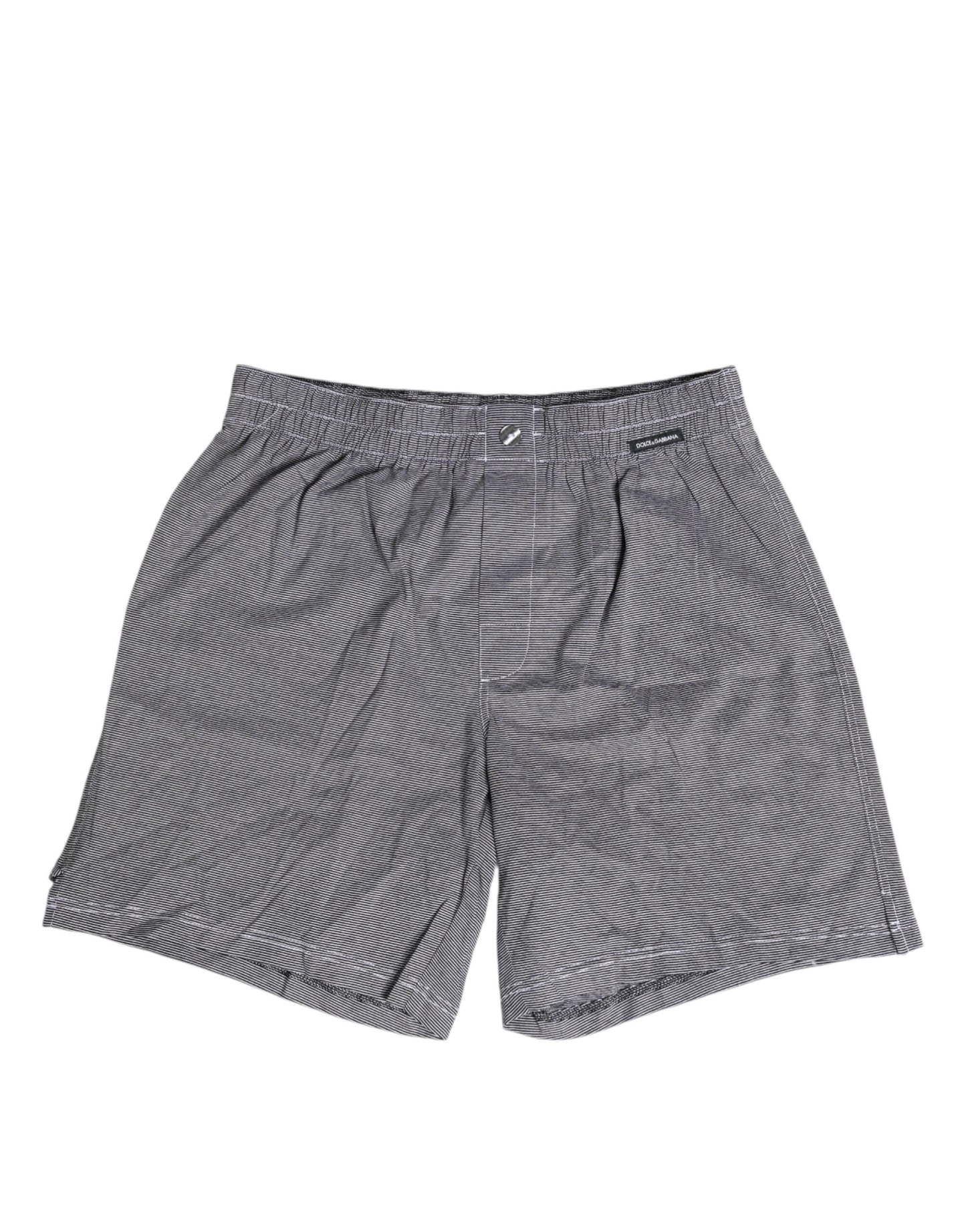Gray Striped Cotton Regular Boxer Underwear