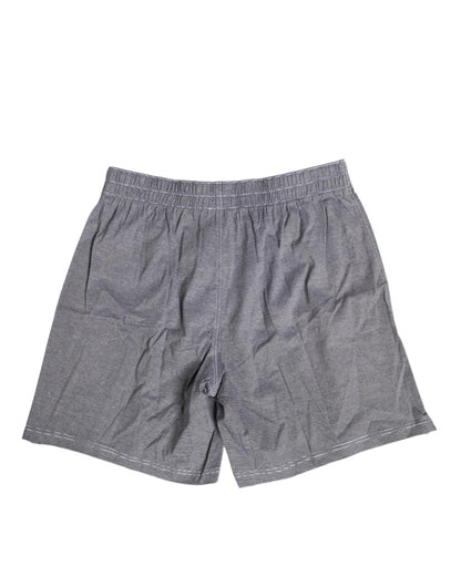 Gray Striped Cotton Regular Boxer Underwear