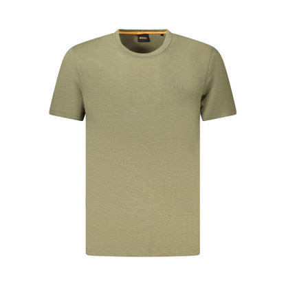 Green Cotton Men T-Shirt