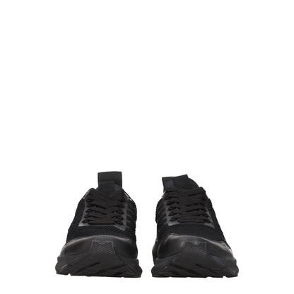 Black Fabric Athletic Sneakers