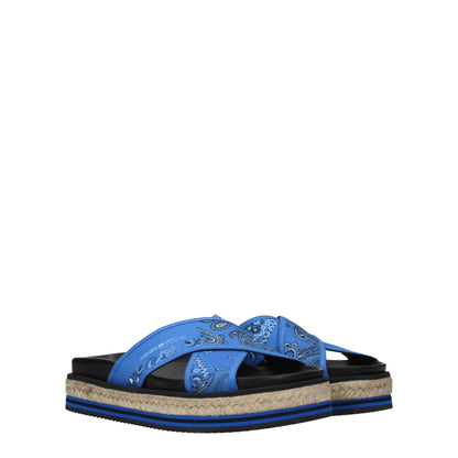 Blue Fabric Slippers Sandals