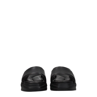 Black Leather Slippers Sandals