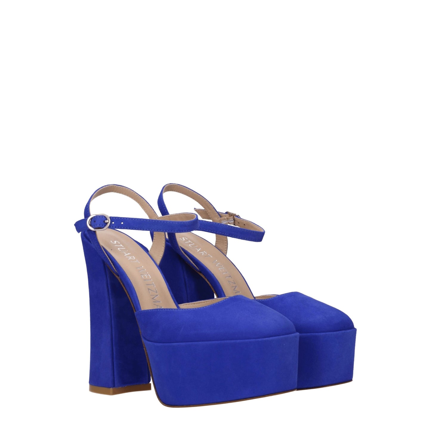Blue Leather Platforms