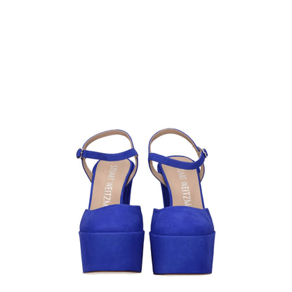 Blue Leather Platforms