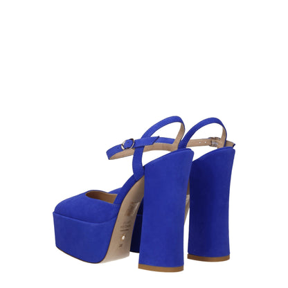 Blue Leather Platforms