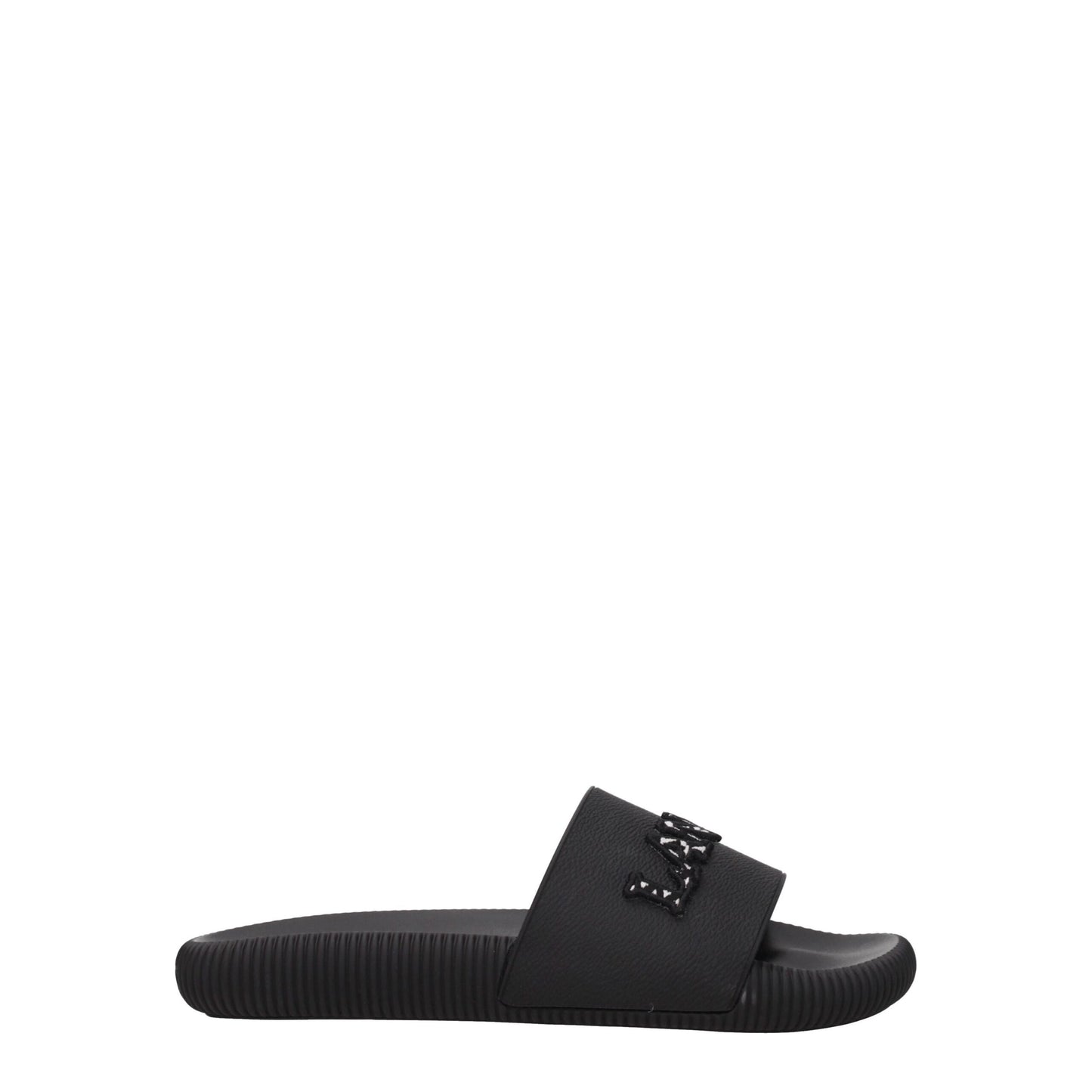 Black Cotton Slippers Sandals