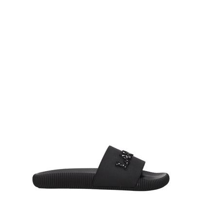 Black Cotton Slippers Sandals