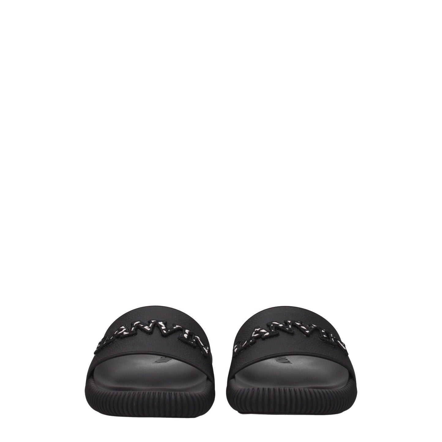 Black Cotton Slippers Sandals