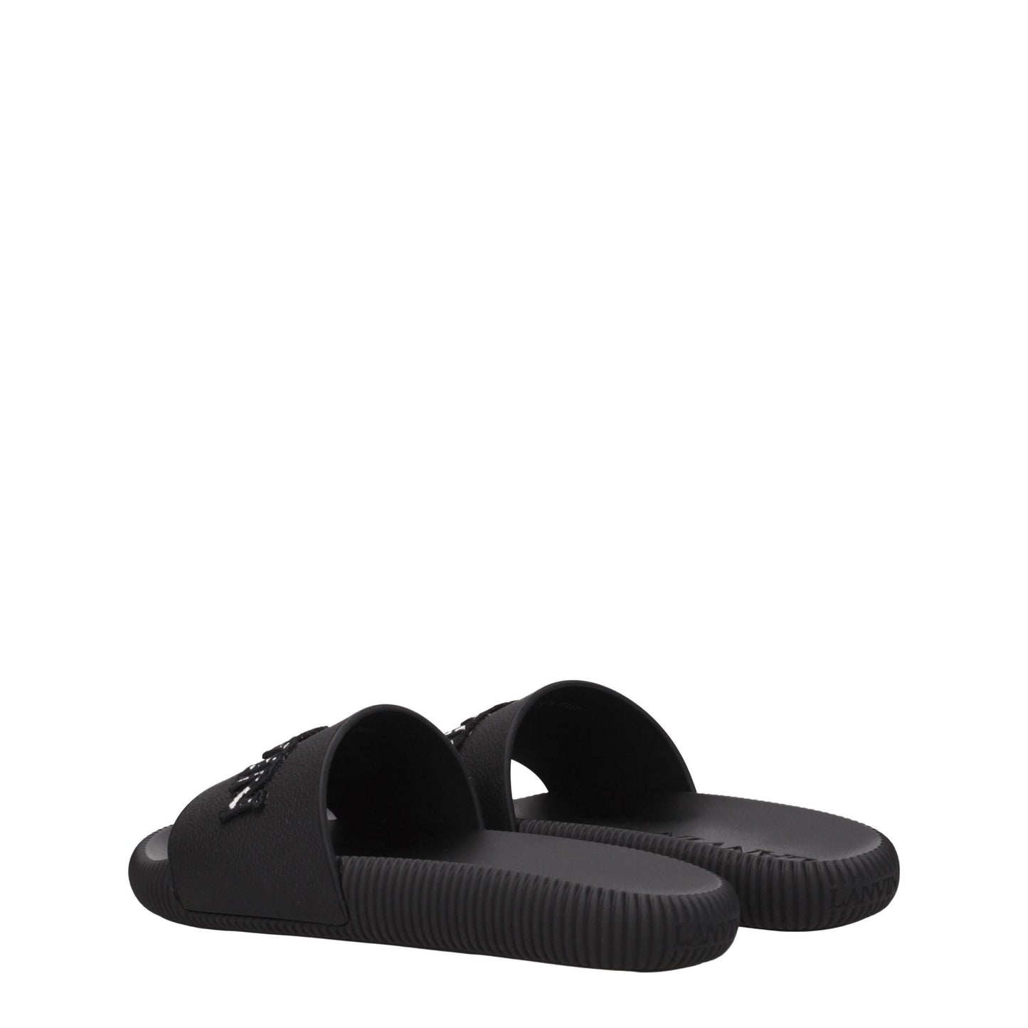 Black Cotton Slippers Sandals
