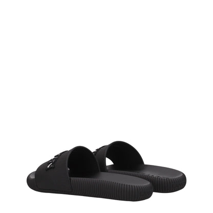 Black Cotton Slippers Sandals