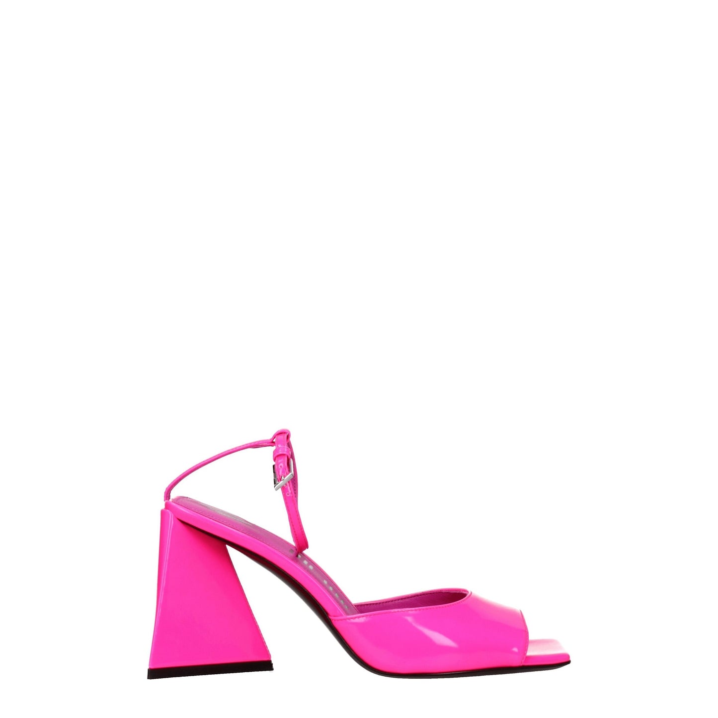Pink Leather Stiletto Heels Sandals