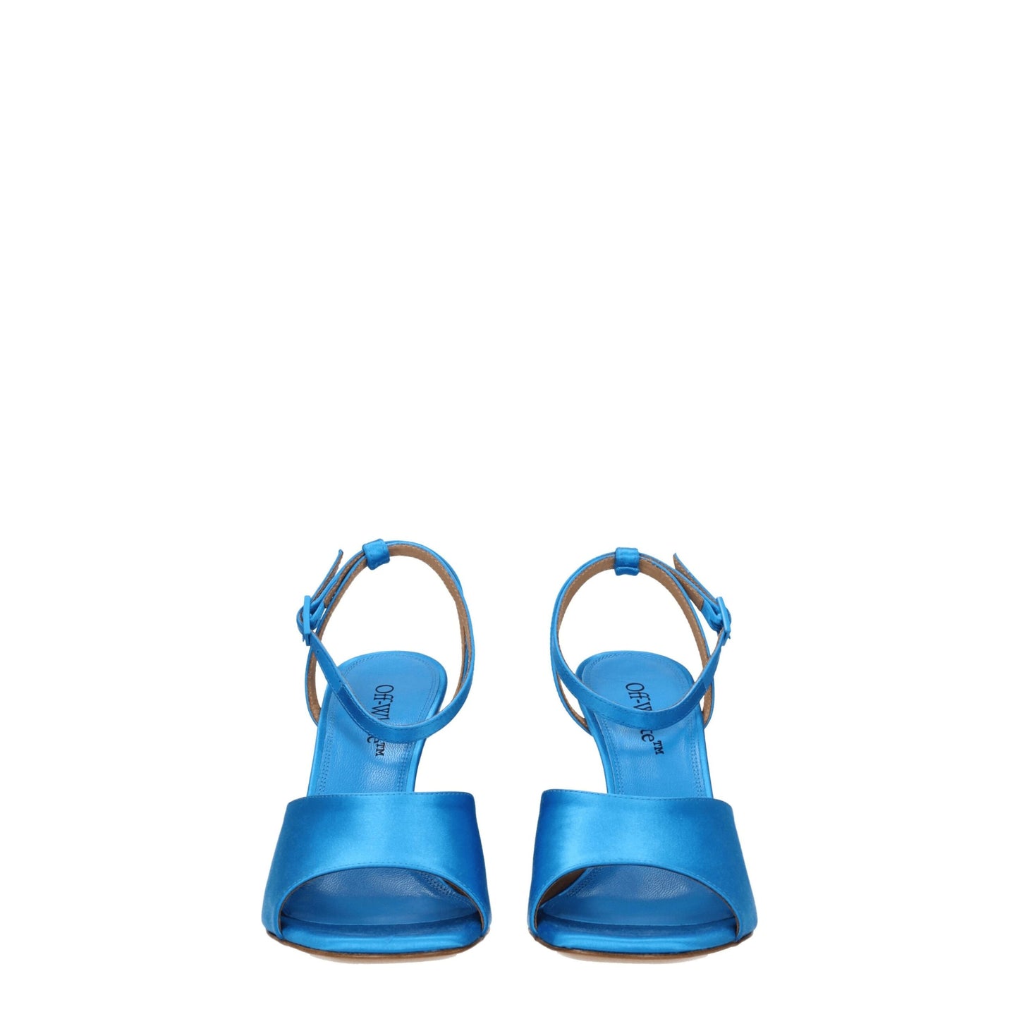 Blue Satin Stiletto Heels Sandals