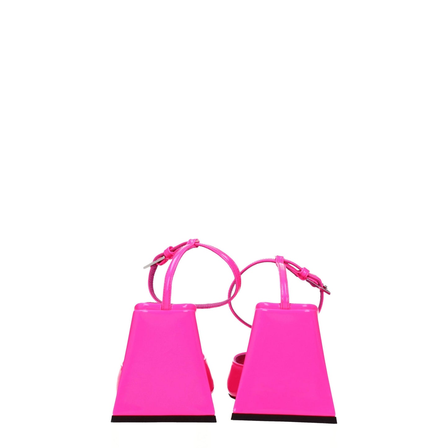 Pink Leather Stiletto Heels Sandals