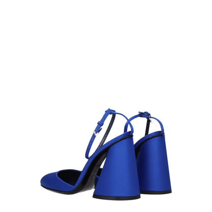 Blue Satin Platforms