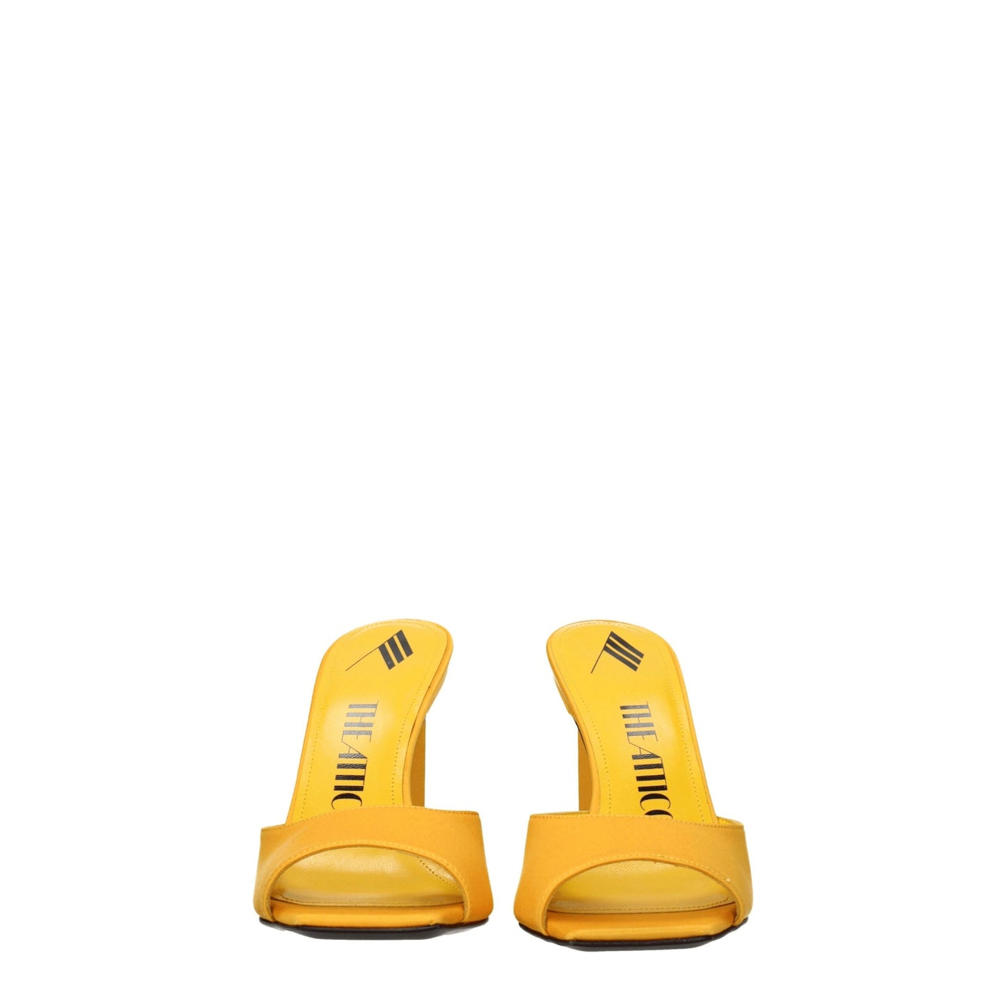 Orange Satin Stiletto Heels Sandals