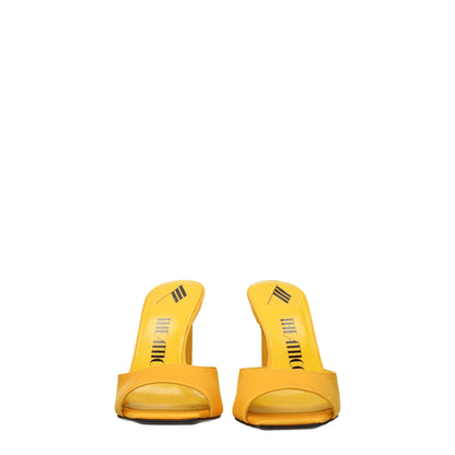 Orange Satin Stiletto Heels Sandals