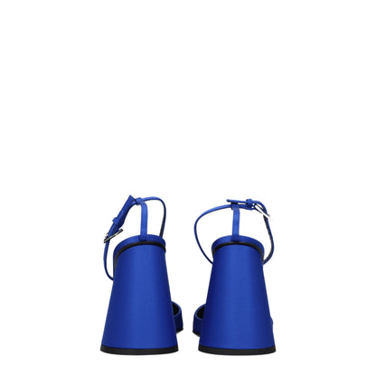 Blue Satin Platforms