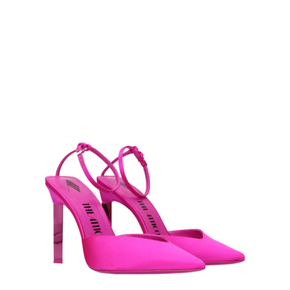Pink Satin Stiletto Heels Sandals
