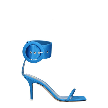 Light Blue Satin Stiletto Heels Sandals