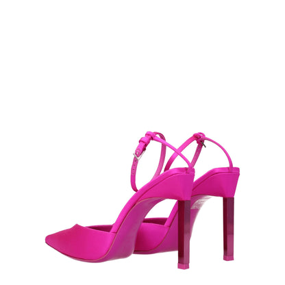 Pink Satin Stiletto Heels Sandals