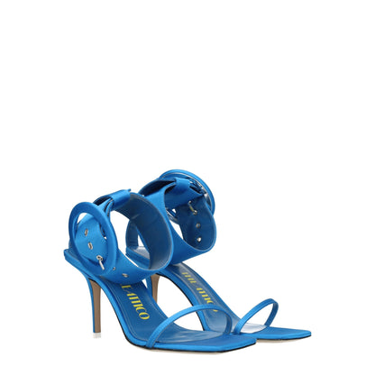 Light Blue Satin Stiletto Heels Sandals